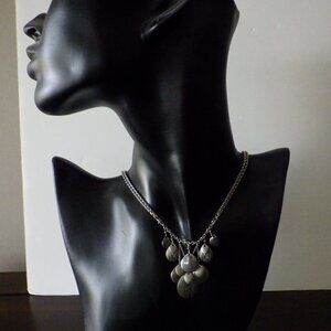 Women's Tear drop Necklace Silver in colour Daggly Bohemian Steam Punk Metalcore